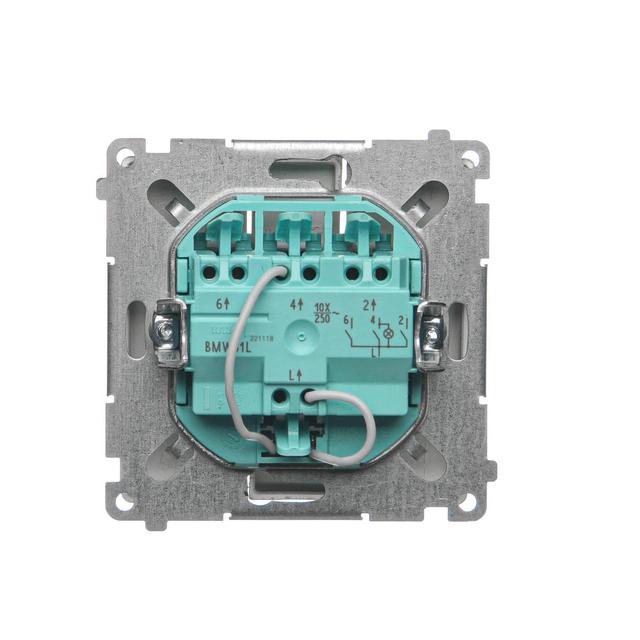 Simon Basic Łącznik potrójny z podświetleniem LED 10A szybkozłączka satynowy