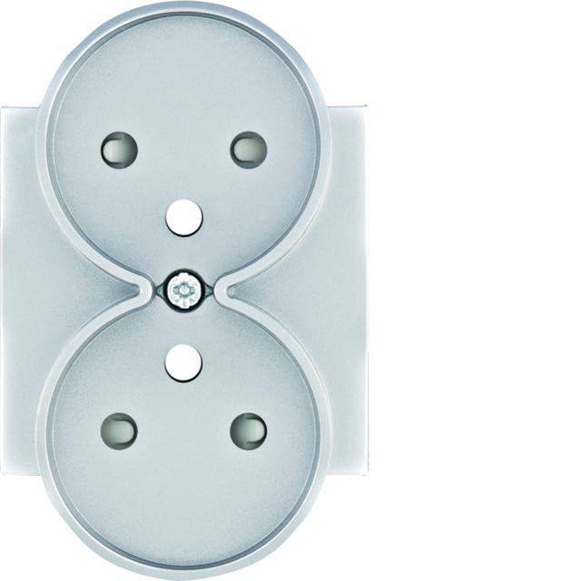 lumina Płytka czołowa do gniazda z uziem podwójnego z przysłonami styków srebrny