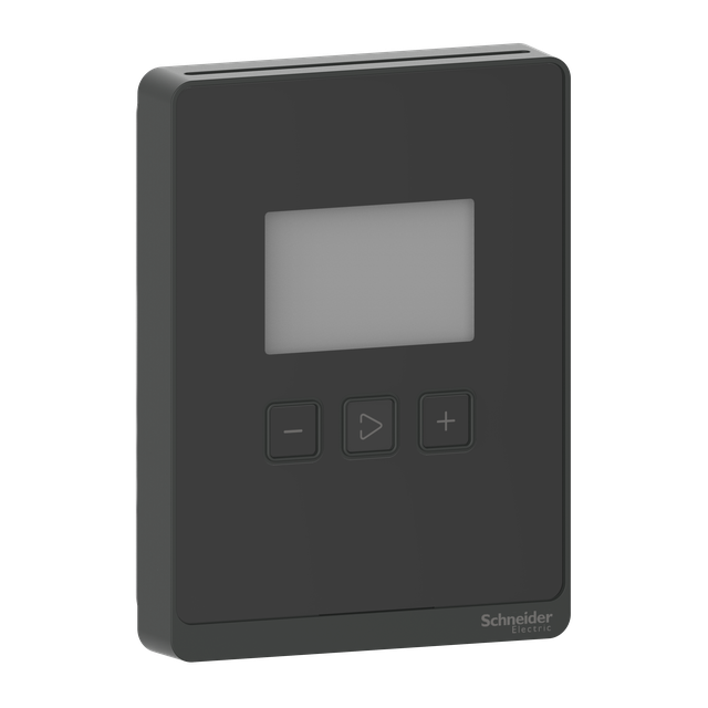 SLA zadajnik z czujnikiem temp+CO2/VOC wyświetlacz LCD i przyciski 0-10V/4-20mA czarny SLABLCVX Schneider