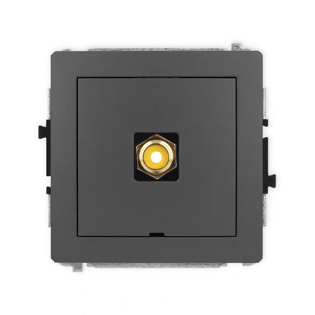 DECO Mechanizm gniazda pojedynczego RCA, bez pola opisowego (typu cinch - żółty, pozłacany) 28DGRCAB