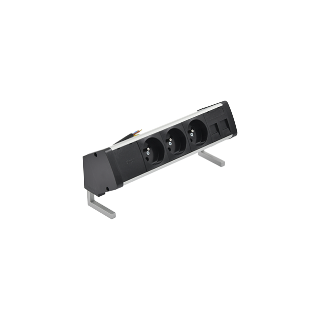 SIMON 480 TS48-430E300K0-40 Biurkowy zestaw gniazd 3 gn. typ E i płytka dla 2 złączy RJ45 keystone;