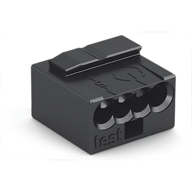 Złączka 4x 0,6‑0,8mm2 czarna 243‑204 /100szt./ WAGO
