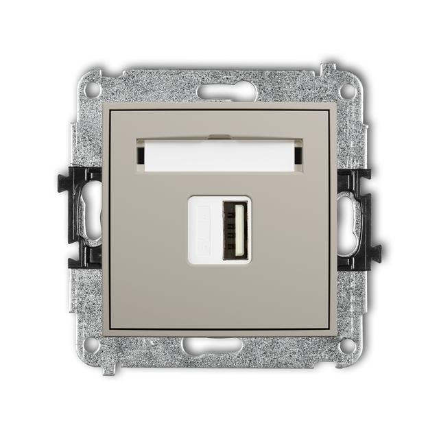 ICON Mechanizm ładowarki USB pojedynczej USB A, 5W max., 5V, 1A taupe
