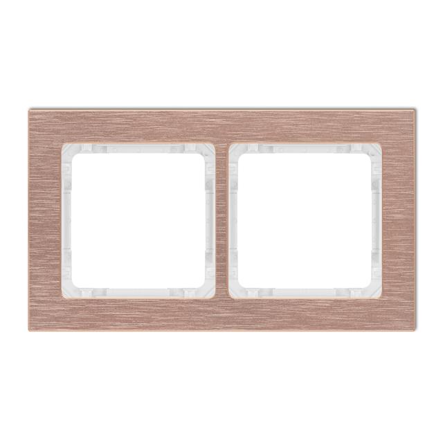 "DECO Ramka podwójna - aluminium szczotkowane (ramka: kolor miedziany