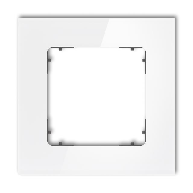 ICON Ramka uniwersalna pojedyncza kwadratowa - efekt szkła (ramka: biała; spód: grafitowy mat) biały
