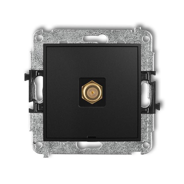 ICON Mechanizm gniazda antenowego pojedynczego typu F (SAT) pozłacany, bez pola opisowego czarny mat