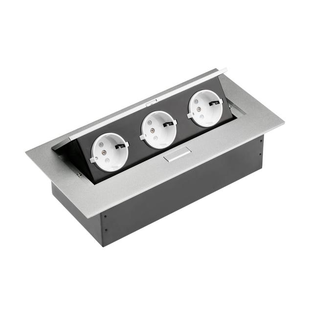 BIURKOWY ROZGAŁĘZIACZ 3X GNIAZDO SHUCKO, ALUMINIUM