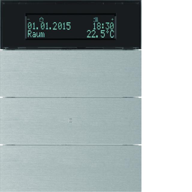 BERKER B.IQ Przycisk potrójny z regulatorem temperatury i wyświetlaczem aluminium 75663594 HAGER