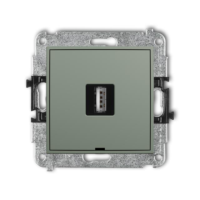 ICON Gniazdo pojedyncze USB typ A-A 2.0 szałwiowy 61IGUSBBO-1 KARLIK