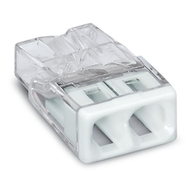 złączka do puszek instalacyjnych 2 x 2,5 mm2 przeźroczysta/biała