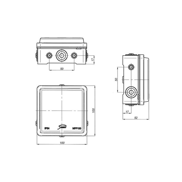 Puszka naścienna przyłączeniowa NPP100 biały