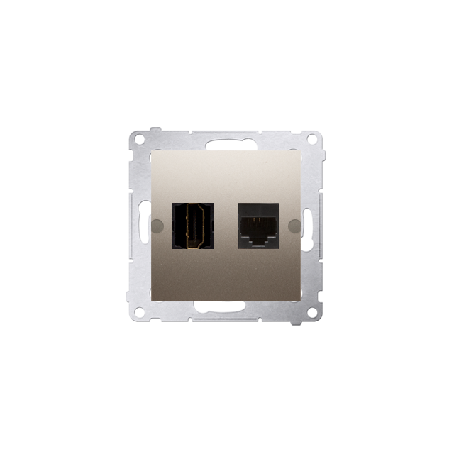 Simon 54 Gniazdo HDMI + RJ45 kat.6. złoty mat DGHRJ45.01/44 KONTAKT
