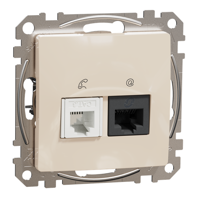 Sedna Design & Elements Gniazdo komputerowe-telefoniczne kat. 5e UTP beżowy SDD112458 SCHNEIDER