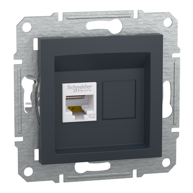 Asfora, gniazdo komputerowe RJ45 kat.5e, UTP, bez ramki, antracyt