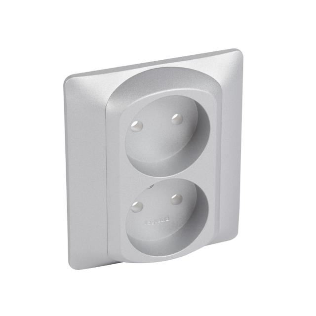 SISTENA LIFE PLAKIETKA METALIC DO GNIAZDA PODWÓJNEGO 2X2P, Legrand