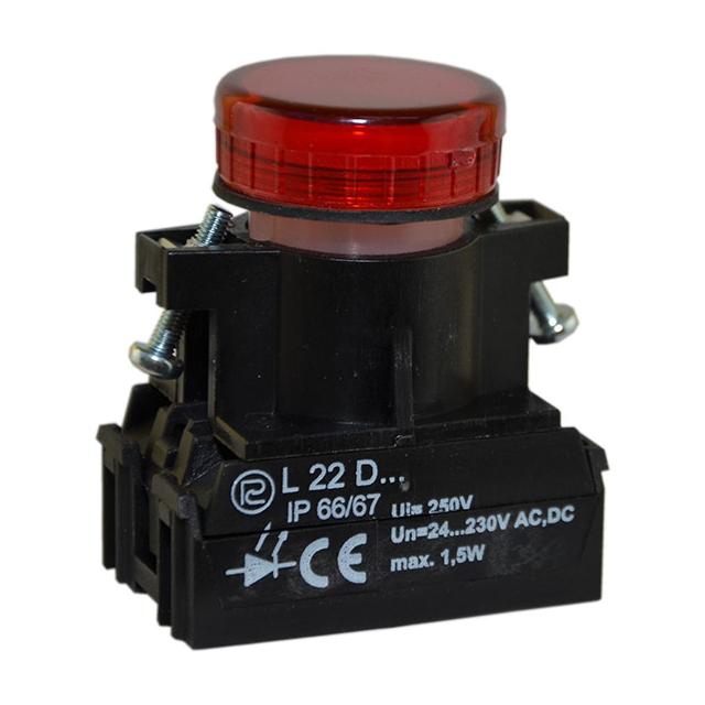 Lampka L22/230V/W3 czerwona