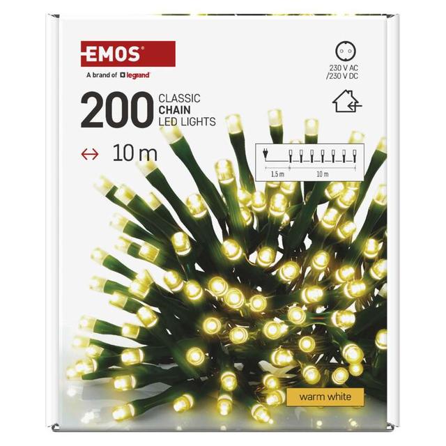Lampki choinkowe Classic 200LED 10m ciepła biel IP20 D4GW03 EMOS