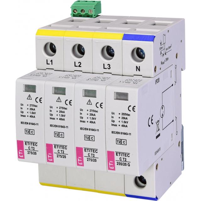Ogranicznik przepięć T2 (C) TEC C T2 275/20 3+1 RC 002440404 ETI