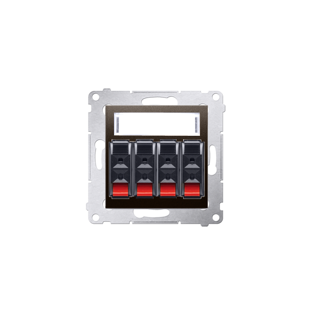 Simon 54 Gniazdo głośnikowe 4-krotne Przekrój przewodów dla wejścia i wyjścia 25 mm2 brąz mat