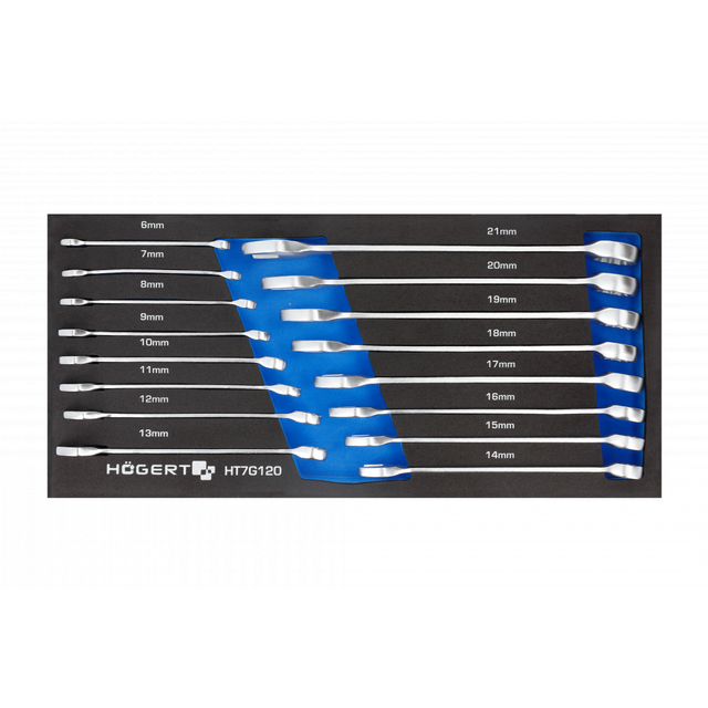 Zestaw kluczy płasko-oczkowych 16 szt., wkład EVA