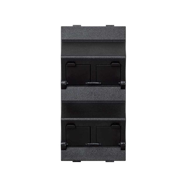 Simon Connect Płytka CIMA 4x RJ z osłonami skośna do adapterów MD szary grafit S80C/14 KONTAKT