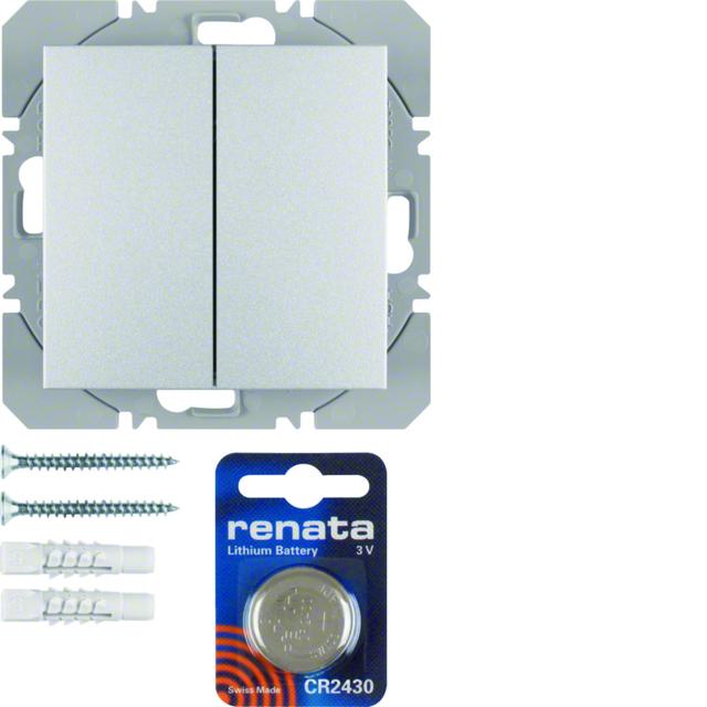 BERKER B.Kwadrat/B.7 KNX RF quicklink Przycisk podwójny płaski aluminium 85656283 HAGER