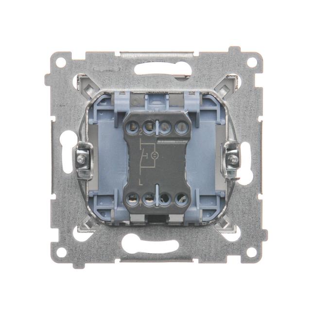 Simon 54 Przycisk pojedynczy zwierny z podświetleniem LED bez piktogramu 16A z. śrub. brąz mat