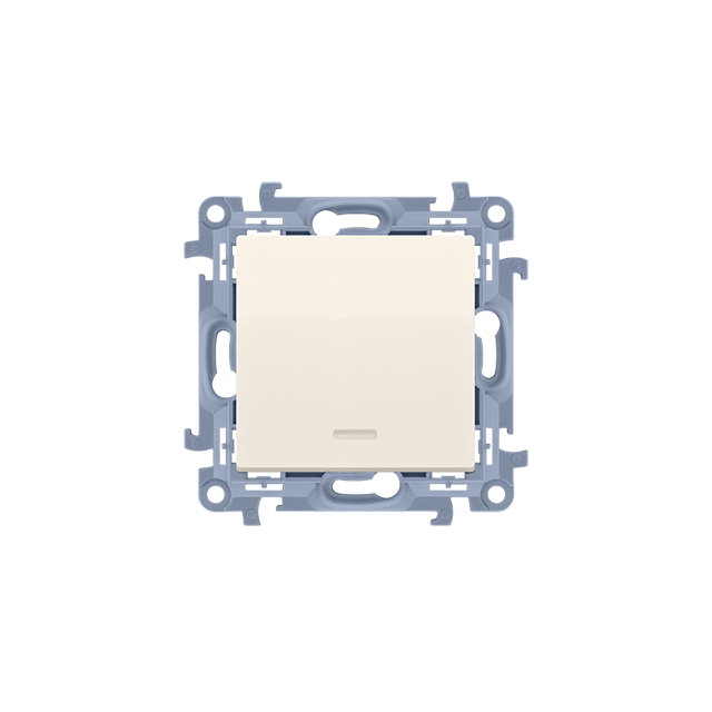 Simon 10 łącznik jednobiegunowy z podświetleniem LED 10A z. śrub. krem