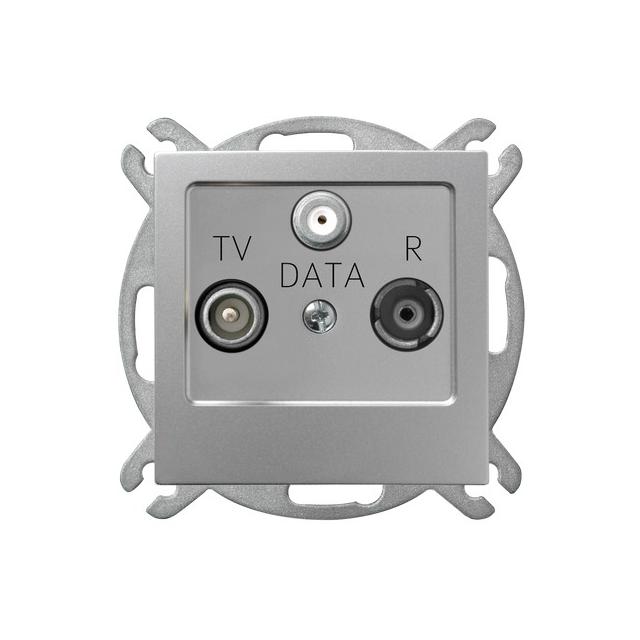 AS Gniazdo RTV-DATA - kolor srebro