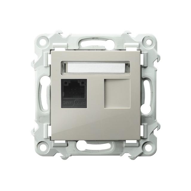 SZAFIR Gniazdo komputerowe pojedyncze, kat. 5e MMC - kolor kaszmirowy beż
