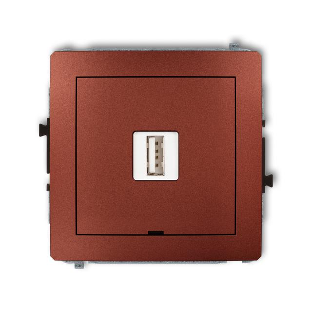 DECO Mechanizm ładowarki USB pojedynczej USB A, 10W max., 5V, 2A, bez pola opisowego brązowy metalik
