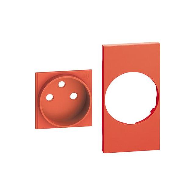 LIVING NOW - PLAKIETKA GNIAZDA 2P+Z - 2 MODUŁY - CZERWONA, Bticino