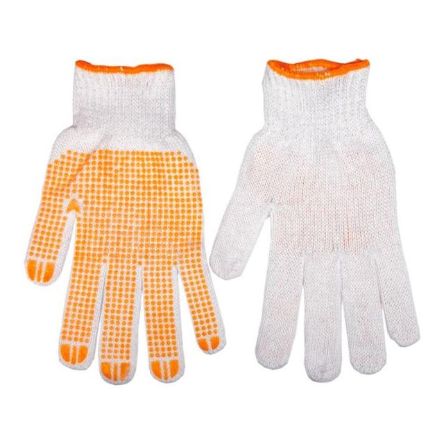 Rękawice robocze, dzianina bawełniana jednostronnie nakrapiana PCV, 10"