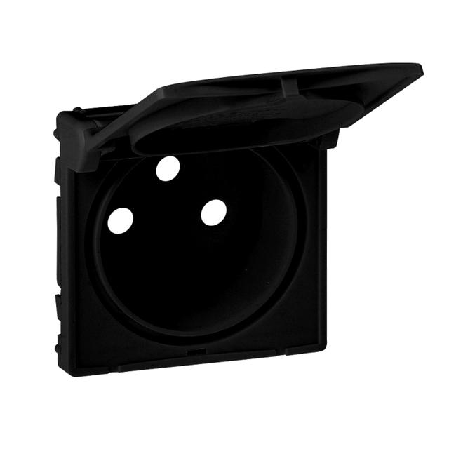 VALENA LIFE -  PLAKIETKA GNIAZDA 2 P+Z Z KLAPKĄ CZARNA