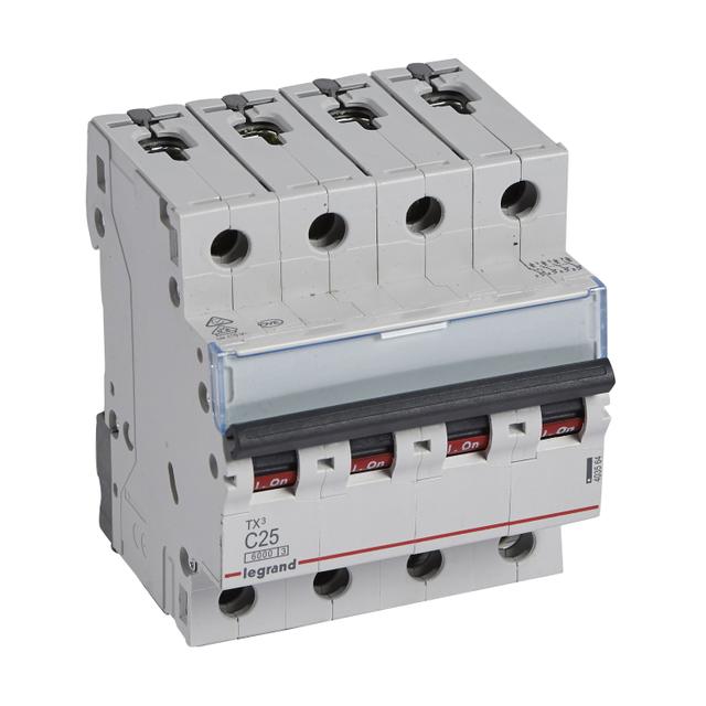 WYŁĄCZNIK NADPRĄDOWY S 304 4P C 25A 6000A SERII TX3, Legrand