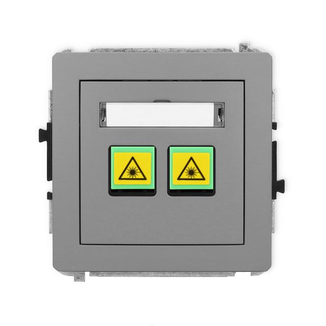 DECO Mechanizm gniazda światłowodowego/optycznego podwójnego szary mat