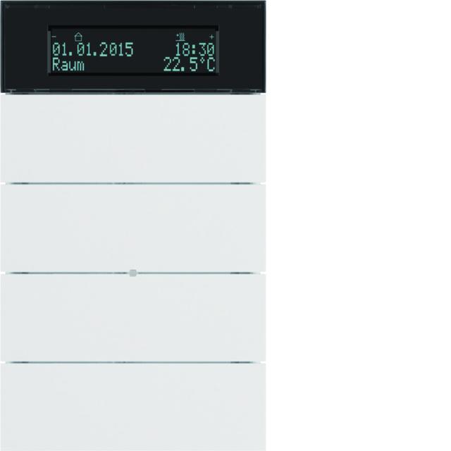BERKER B.IQ Przycisk poczwórny z regulatorem temperatury i wyświetlaczem biały 75664599 HAGER