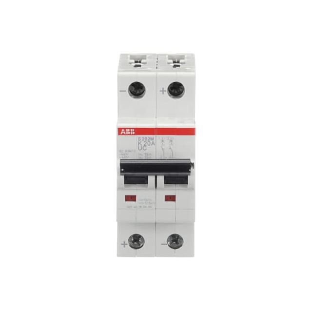 S202M-K20UC Wyłącznik nadprądowy 10kA AC/DC 2P K20A 2CDS272061R0487 ABB