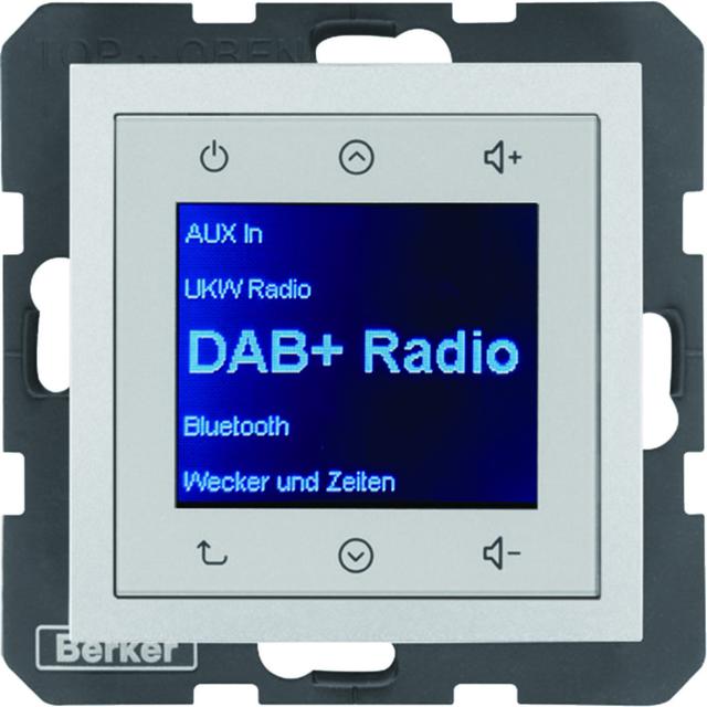 Berker B.Kwadrat/B.3/B.7 B.x Radio Touch podtynkowe DAB+ alu mat 29841404 HAGER