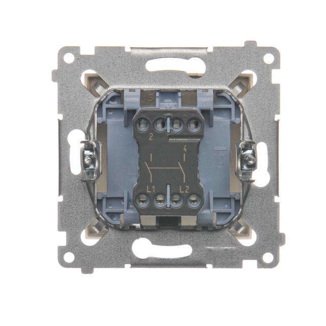 Simon 54 Łącznik dwubiegunowy 16A z. śrub. kremowy