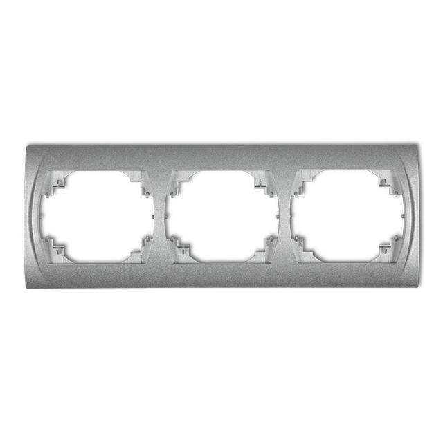 LOGO Ramka pozioma potrójna srebrny metalik