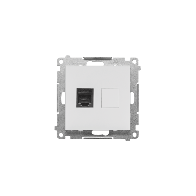 Simon 55 Gniazdo telefoniczne pojedyncze RJ12 Jasnoszary mat