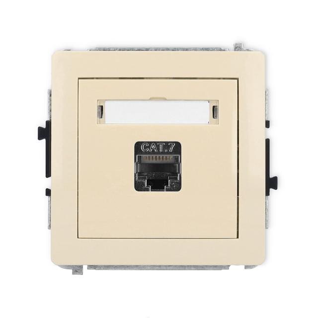 DECO Mechanizm gniazda komputerowego pojedynczego 1xRJ45, kat. 7, ekranowany, 8-stykowy beżowy