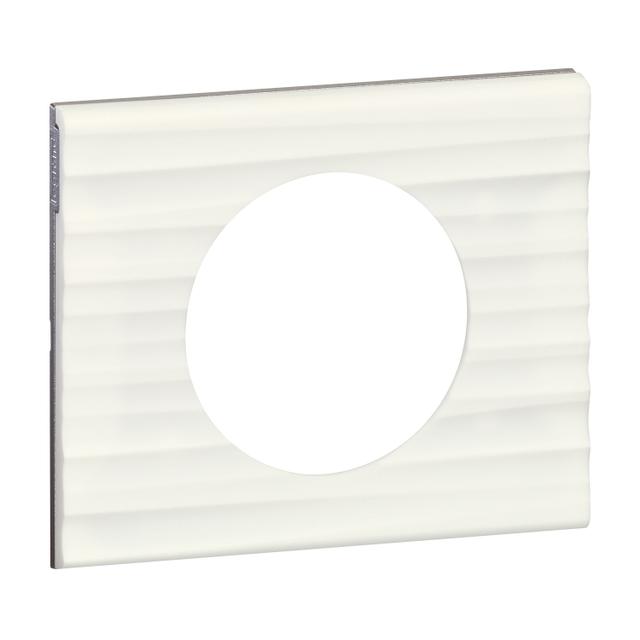 Celiane Ramka Minerał Corian Biały Żłobkowany Pojedyncza 069011 LEGRAND