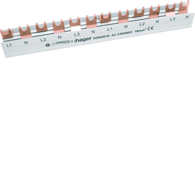 Szyna grzebieniowa widełkowa pozioma 2P 16mm2 do RCCB 2P 12M KDN451D HAGER