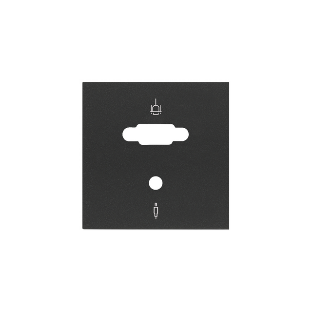 Simon 100 Pokrywa do gniazda VGA+mini-jack czarny mat