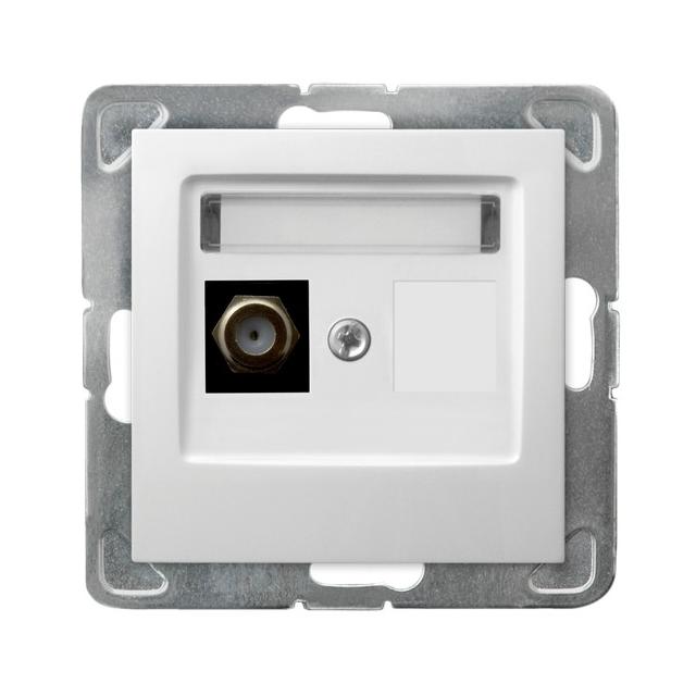 IMPRESJA Gniazdo antenowe typu F pojedyncze - kolor biały