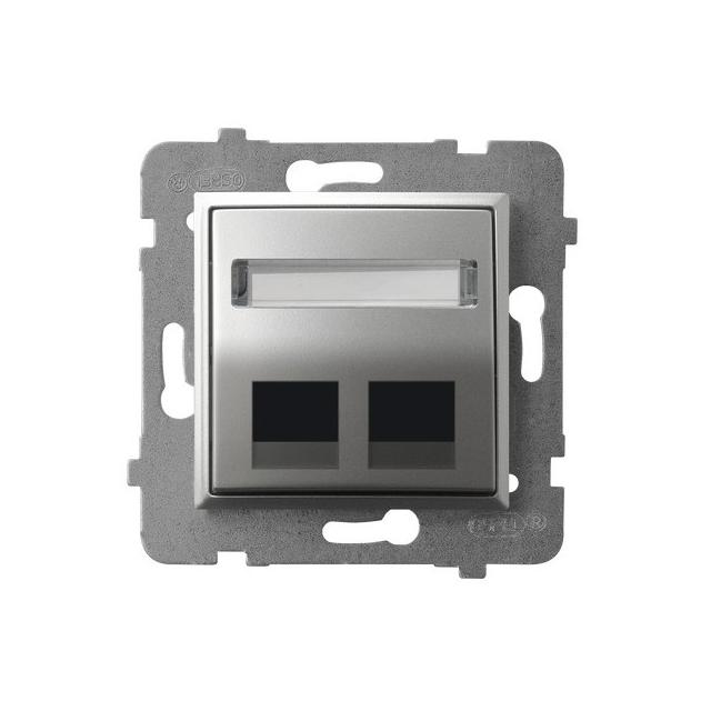 ARIA Obudowa gniazda podwójnego typu Keystone skośna - kolor srebro