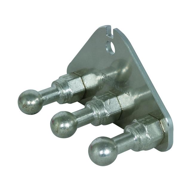 Płyta przyłączenia uziemienia z 3 kulowymi punktami mocowania fi 25 mm