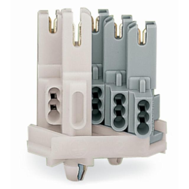 wtyk rozgałęźny 1 mm2 3-polowy biały/szary ze stopkami montażowymi